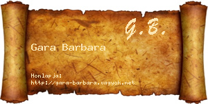Gara Barbara névjegykártya